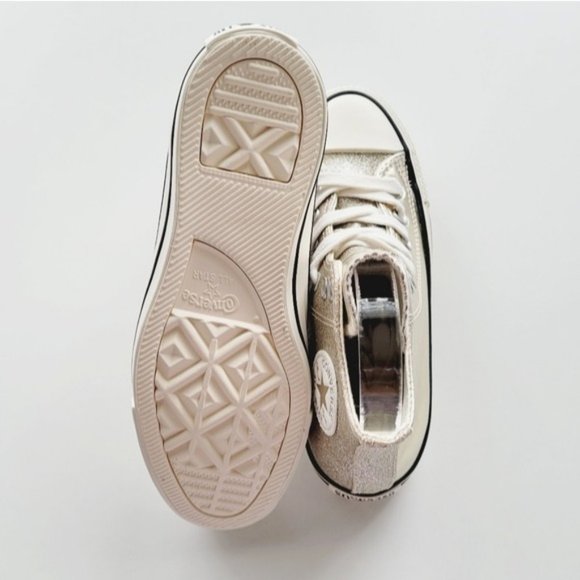 Converse Chuck Taylor All Star Hi Metallic Light Gold Egret Black Women's 5 - Picture 6 of 7